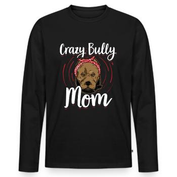 Cadeau de propriétaire de chien American Bully Mom - T-shirt manches longues Premium bio Homme - noir - Devant - Nico (187cm)