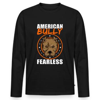 Cadeau de race de chien de propriétaire de chien américain Bully - T-shirt manches longues Premium bio Homme - noir - Devant - Nico (187cm)