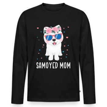 Samoyed Mama Samoyed Samoyed Dog Gift - Men's Premium Organic Long Sleeve Shirt - black - Front - Nico (187cm)
