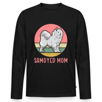 Samoyed mom dog owner Samoyed dog gift - Men's Premium Organic Long Sleeve Shirt - black - Front - Nico (187cm)