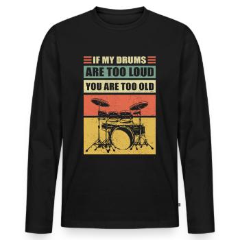 Cadeau de batteur batteur batteur batteur - T-shirt manches longues Premium bio Homme - noir - Devant - Nico (187cm)
