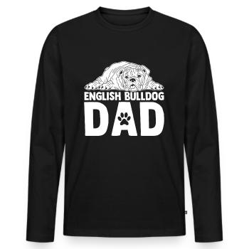 Cadeau de bouledogue anglais papa bouledogue anglais - T-shirt manches longues Premium bio Homme - noir - Devant - Nico (187cm)