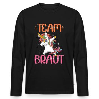 Team Braut Junggesellinnenabschied Geschenk - Männer Premium Bio Langarmshirt - Schwarz - Vorne - Nico (187cm)