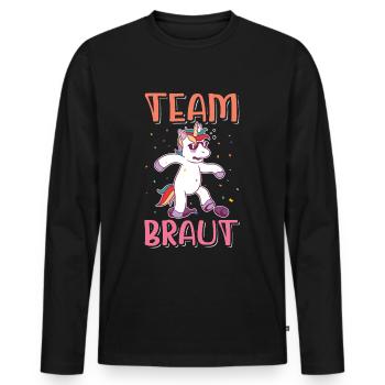 Team Braut Junggesellinnenabschied Party Geschenk - Männer Premium Bio Langarmshirt - Schwarz - Vorne - Nico (187cm)