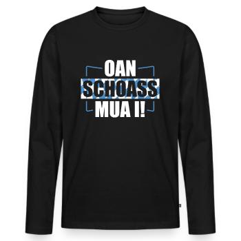 Bayern Bayrischer Dialekt Bayrisch Geschenk - Männer Premium Bio Langarmshirt - Schwarz - Vorne - Nico (187cm)