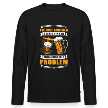 Disc golf | Disc golfer Disc golfer gift - Men's Premium Organic Long Sleeve Shirt - black - Front - Nico (187cm)