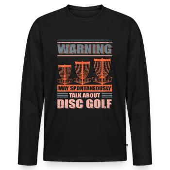 Discgolf Dsic Golf | Discgolfspieler Geschenk - Männer Premium Bio Langarmshirt - Schwarz - Vorne - Nico (187cm)