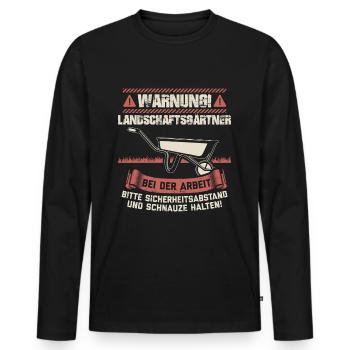 Landschaftsgärtner Gärtner Gartenbau Geschenk - Männer Premium Bio Langarmshirt - Schwarz - Vorne - Nico (187cm)