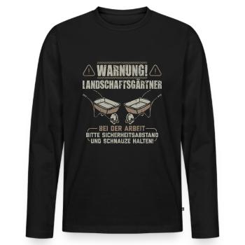 Landschaftsgärtner Gartenbau Gärtner Geschenk - Männer Premium Bio Langarmshirt - Schwarz - Vorne - Nico (187cm)