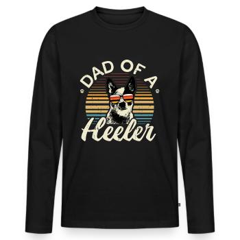 Cadeau de chien de chien australien Cattle Dog Papa - T-shirt manches longues Premium bio Homme - noir - Devant - Nico (187cm)