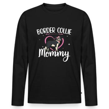 Border Collie Mom propriétaire de chien cadeau - T-shirt manches longues Premium bio Homme - noir - Devant - Nico (187cm)