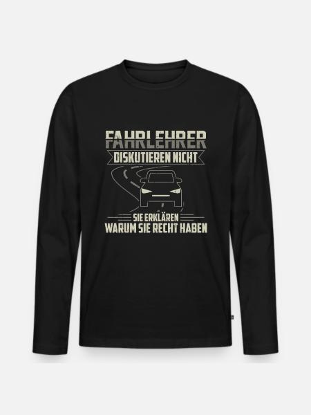 Fahrlehrer Fahrschule Fahrschullehrer Geschenk - Männer Premium Bio Langarmshirt - Schwarz