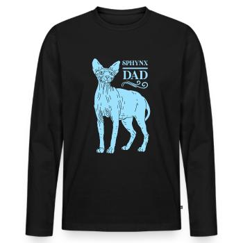 Sphynx dad Sphynx chat Sphynx sphinx chat cadeau - T-shirt manches longues Premium bio Homme - noir - Devant - Nico (187cm)