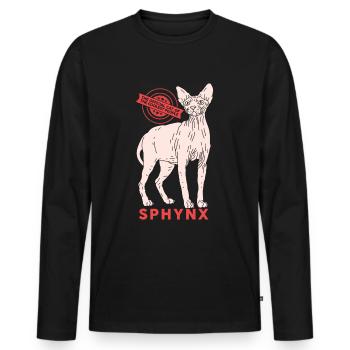 Sphynx chat sphinx cadeau de chat - T-shirt manches longues Premium bio Homme - noir - Devant - Nico (187cm)