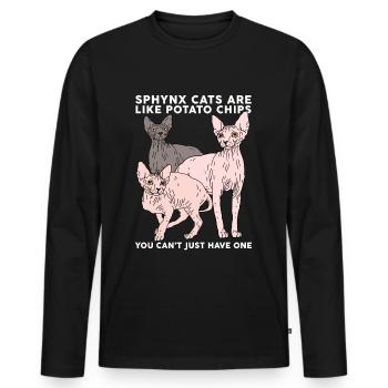 Sphynx Chats Sphinx | Cadeau de propriétaire de chat - T-shirt manches longues Premium bio Homme - noir - Devant - Nico (187cm)