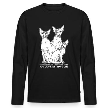 Sphynx chat Sphinx | Cadeau de propriétaire de chat - T-shirt manches longues Premium bio Homme - noir - Devant - Nico (187cm)