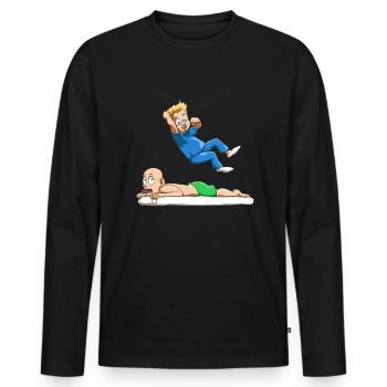 Funny physiotherapist wrestling physio at its best - Men's Premium Organic Long Sleeve Shirt - black - Front - Nico (187cm)