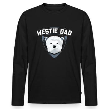 Westie Dad West Highland Terrier chien cadeau - T-shirt manches longues Premium bio Homme - noir - Devant - Nico (187cm)