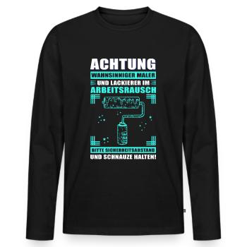 Maler und Lackierer Malermeister Geschenk - Männer Premium Bio Langarmshirt - Schwarz - Vorne - Nico (187cm)