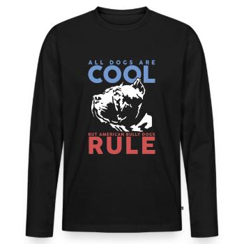 American Bully chiens propriétaires de chiens cadeau - T-shirt manches longues Premium bio Homme - noir - Devant - Nico (187cm)