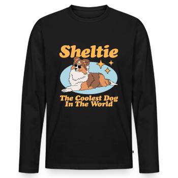 Sheltie Shetland Sheepdog Hunde Geschenk - Männer Premium Bio Langarmshirt - Schwarz - Vorne - Nico (187cm)