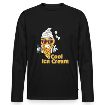 Ice Cream Cool Summer Vacation Glasses - Men's Premium Organic Long Sleeve Shirt - black - Front - Nico (187cm)