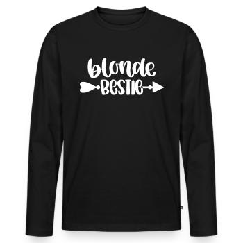 Blonde Bestie Blondes Crew - Männer Premium Bio Langarmshirt - Schwarz - Vorne - Nico (187cm)