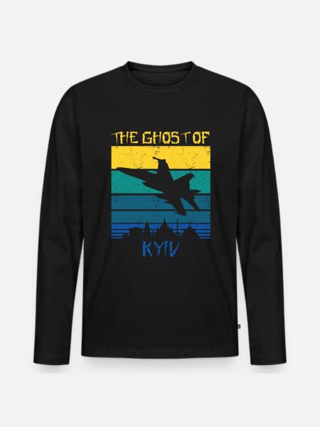 The Ghost Of kyiv - Men's Premium Organic Long Sleeve Shirt - black