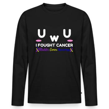 Cancer de la vessie J’ai combattu le cancer UwU-Gesche - T-shirt manches longues Premium bio Homme - noir - Devant - Nico (187cm)