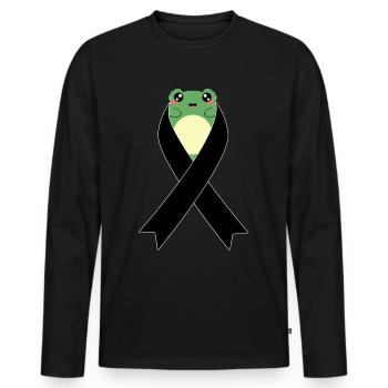 Hautkrebs-Bewusstsein Kawaii Frosch Geschenk - Männer Premium Bio Langarmshirt - Schwarz - Vorne - Nico (187cm)