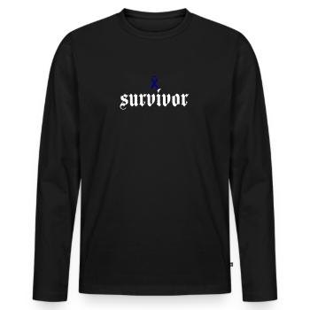Gift for survivors of colon cancer (Colon Ca - Men's Premium Organic Long Sleeve Shirt - black - Front - Nico (187cm)