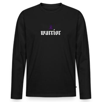 Hodgkins-Lymphom-Bewusstsein Krieger Geschenk - Männer Premium Bio Langarmshirt - Schwarz - Vorne - Nico (187cm)