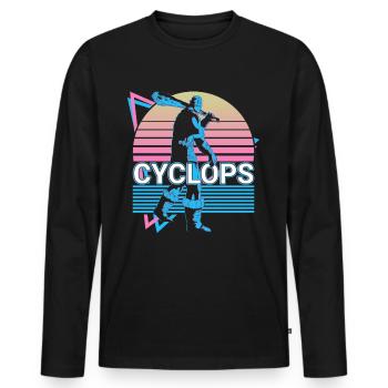 Cyclops Greek Mythology Gift - Men's Premium Organic Long Sleeve Shirt - black - Front - Nico (187cm)