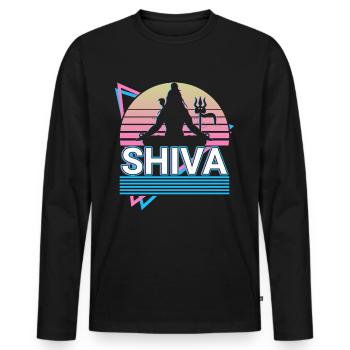 Shiva Dieu hindou Ancienne mythologie hindoue Cadeau - T-shirt manches longues Premium bio Homme - noir - Devant - Nico (187cm)