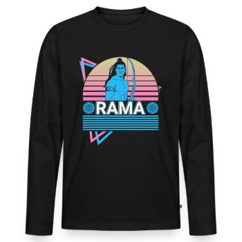 Rama Dieu hindou Ancienne mythologie hindoue Cadeau - T-shirt manches longues Premium bio Homme - noir - Devant - Nico (187cm)