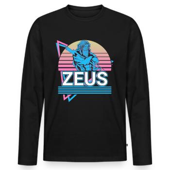 Zeus Greek God of Heaven Gift - Men's Premium Organic Long Sleeve Shirt - black - Front - Nico (187cm)