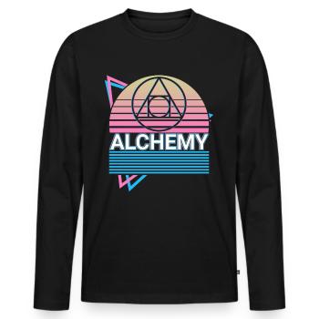Alchemy Symbol Philosopher's Stone Retro - Men's Premium Organic Long Sleeve Shirt - black - Front - Nico (187cm)