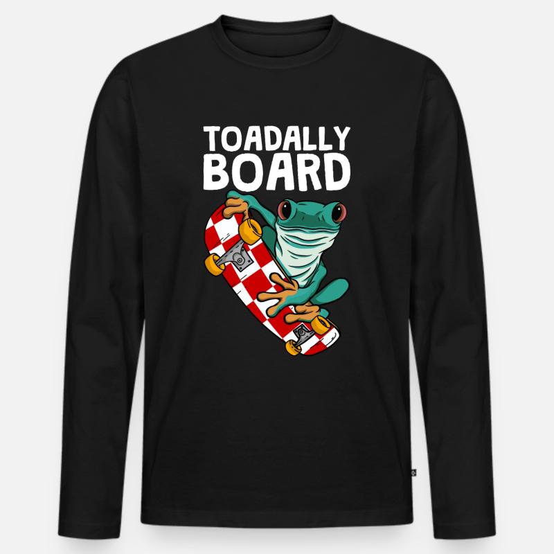Frosch Skateboarding Skateboard Toadally Board - Männer Premium Bio Langarmshirt - Schwarz
