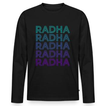 Radha Déesse hindoue Mythologie Hindouisme Rétro - T-shirt manches longues Premium bio Homme - noir - Devant - Nico (187cm)
