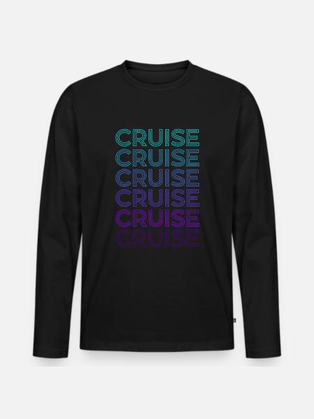 Kreuzfahrt Retro - Männer Premium Bio Langarmshirt - Schwarz