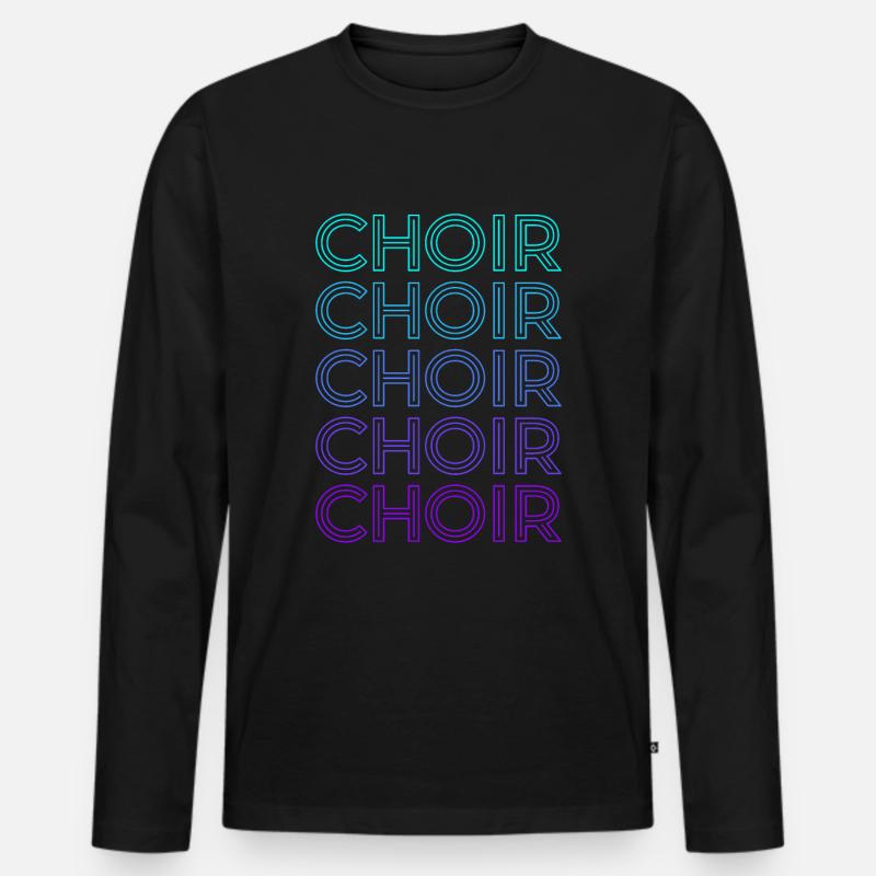 Chor Retro - Männer Premium Bio Langarmshirt - Schwarz