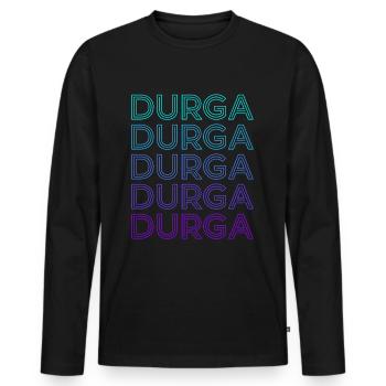 Durga Déesse hindoue Mythologie Hindouisme Rétro - T-shirt manches longues Premium bio Homme - noir - Devant - Nico (187cm)