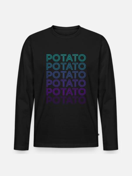 Pomme de terre rétro - T-shirt manches longues Premium bio Homme - noir