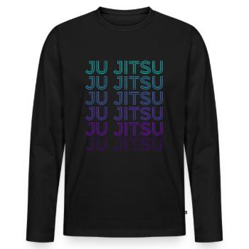 Ju Jitsu BJJ Retro - Men's Premium Organic Long Sleeve Shirt - black - Front - Nico (187cm)