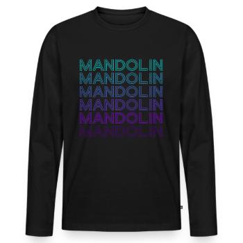 Mandoline Retro - Männer Premium Bio Langarmshirt - Schwarz - Vorne - Nico (187cm)