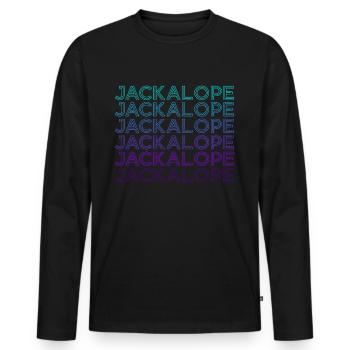 Schakalope Rabbit Cryptozoology Retro - Men's Premium Organic Long Sleeve Shirt - black - Front - Nico (187cm)