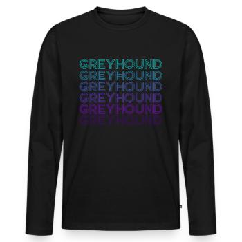 Greyhound Rétro - T-shirt manches longues Premium bio Homme - noir - Devant - Nico (187cm)