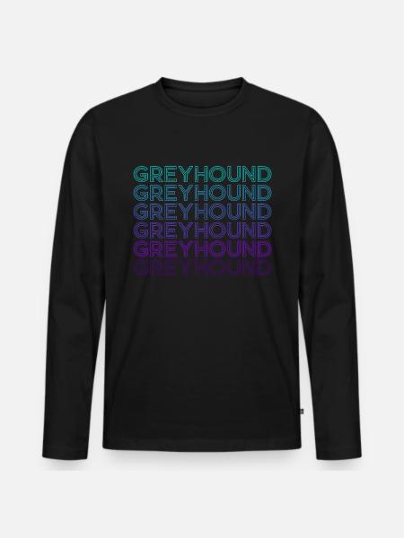 Greyhound Retro - Men's Premium Organic Long Sleeve Shirt - black