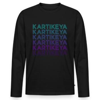 Kartikeya Dieu hindou Mythologie Hindouisme Rétro - T-shirt manches longues Premium bio Homme - noir - Devant - Nico (187cm)