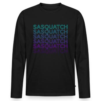 Sasquatch Bigfoot Rétro - T-shirt manches longues Premium bio Homme - noir - Devant - Nico (187cm)